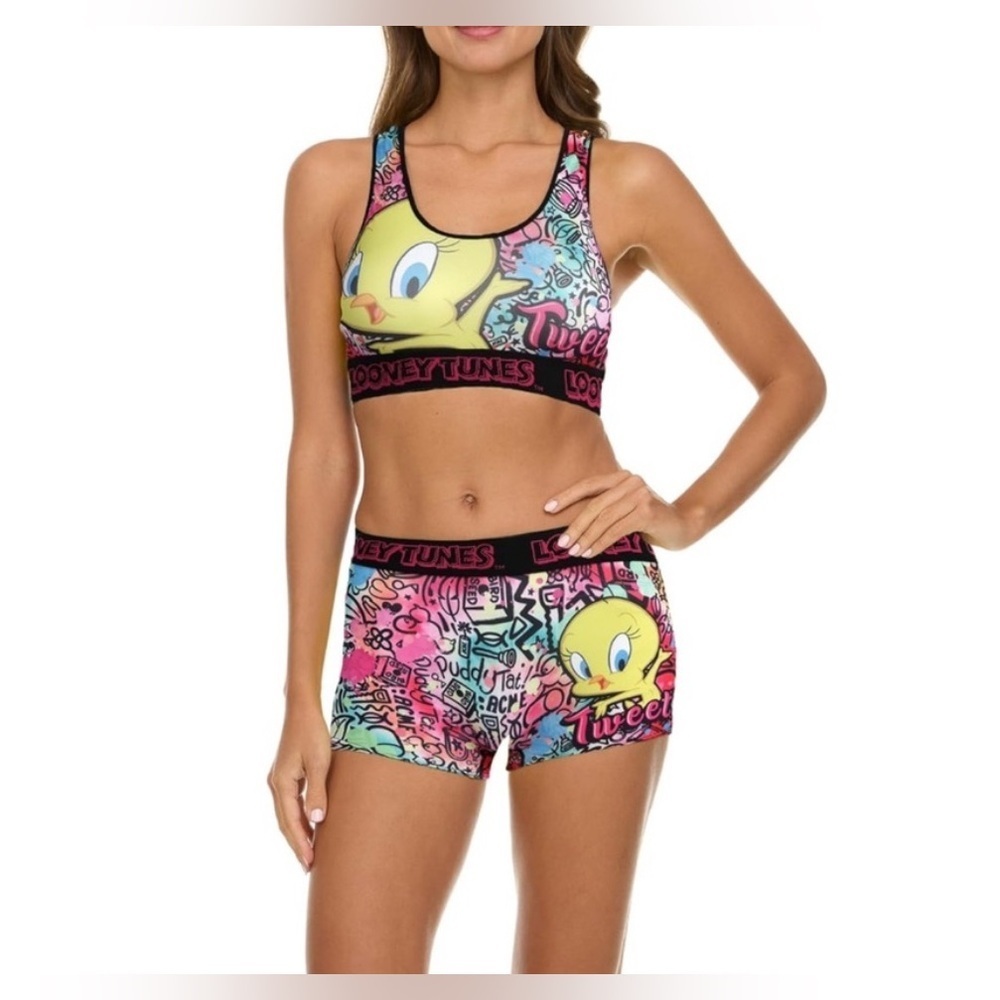 🆕 Looney Tunes Tweety Bird Bra & Boyshort Panty
Set L🆕